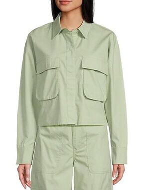 Gianni Bini Light Sage Utility Crop Jacket